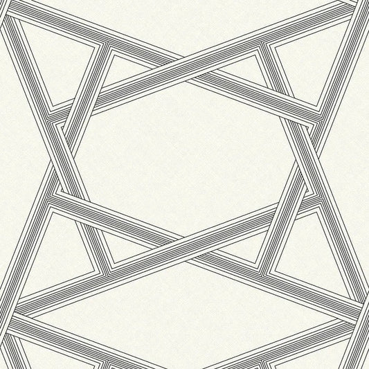 Closeup of a wallpaper showing its Contemporary, Geometric, Monochrome, Two-tone pattern, color, and subtle texture.