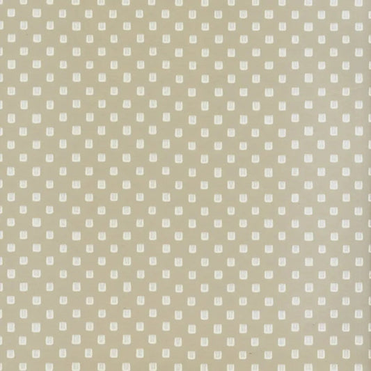 Closeup of a wallpaper showing its Contemporary, Dots, Neutrals, Taupe, Two-tone pattern, color, and subtle texture.