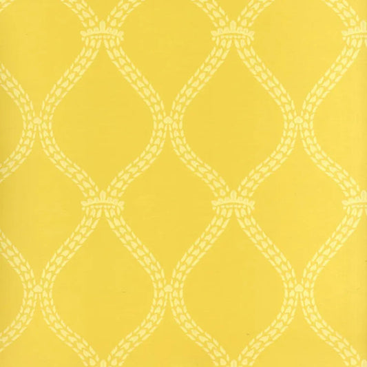 Closeup of a wallpaper showing its Contemporary, Trellis, Two-tone, Yellow pattern, color, and subtle texture.