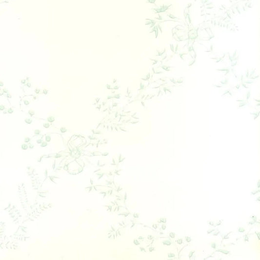 Closeup of a wallpaper showing its Floral, Green, Neutrals, Trellis, Two-tone pattern, color, and subtle texture.