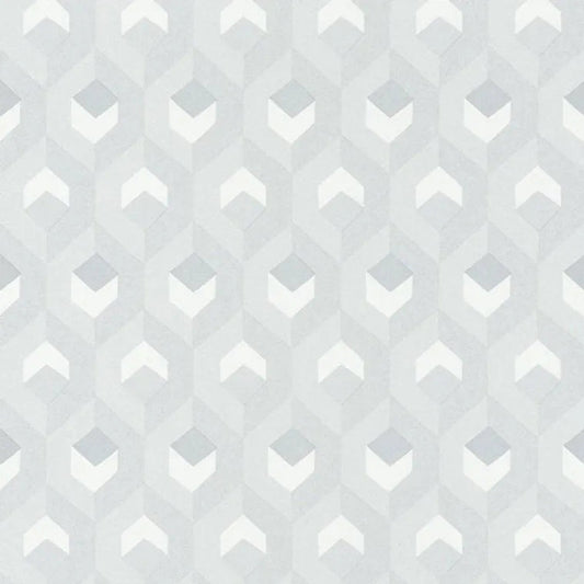 Closeup of a wallpaper showing its Contemporary, Geometric, Monochrome, Two-tone pattern, color, and subtle texture.