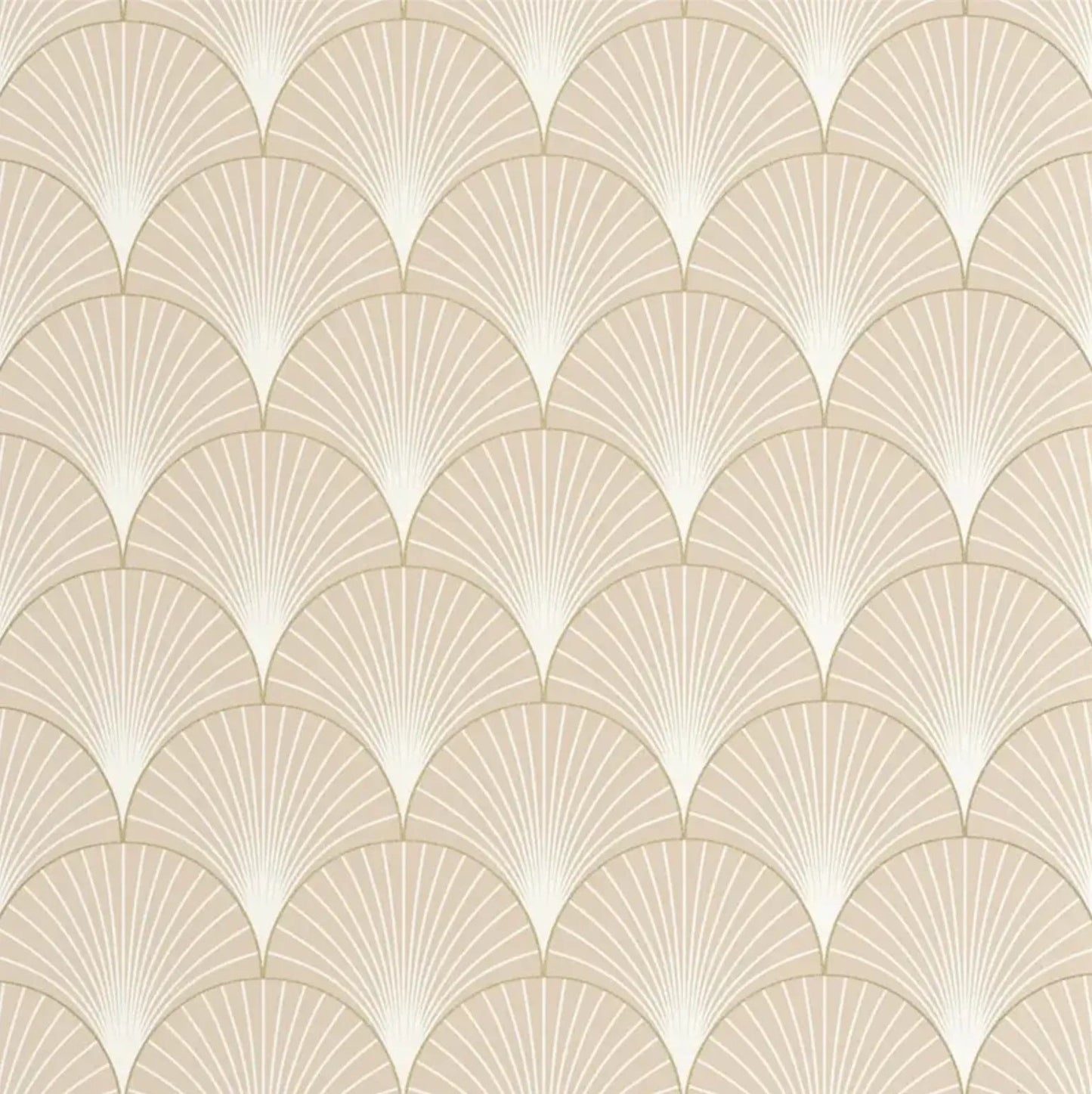 Closeup of a wallpaper showing its Art-Deco, Contemporary, Neutrals, Two-tone pattern, color, and subtle texture.