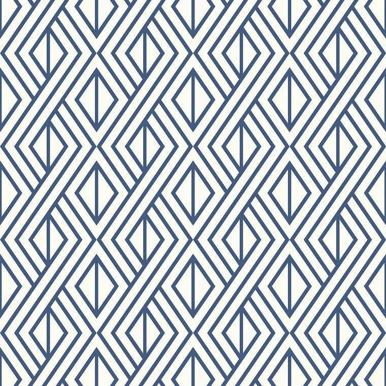 Closeup of a wallpaper showing its Blue, Contemporary, Geometric, Two-tone pattern, color, and subtle texture.