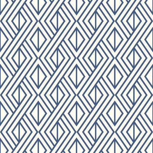 Closeup of a wallpaper showing its Blue, Contemporary, Geometric, Two-tone pattern, color, and subtle texture.