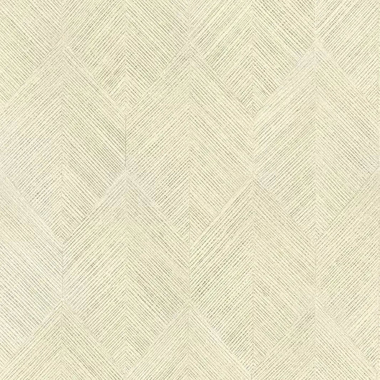 Closeup of a wallpaper showing its Cream, Geometric, Neutrals, Sisal pattern, color, and subtle texture.