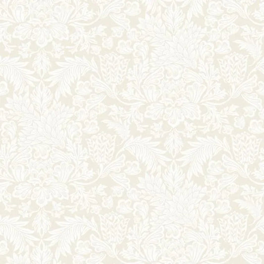 Closeup of a wallpaper showing its Floral, Neutrals, Two-tone pattern, color, and subtle texture.