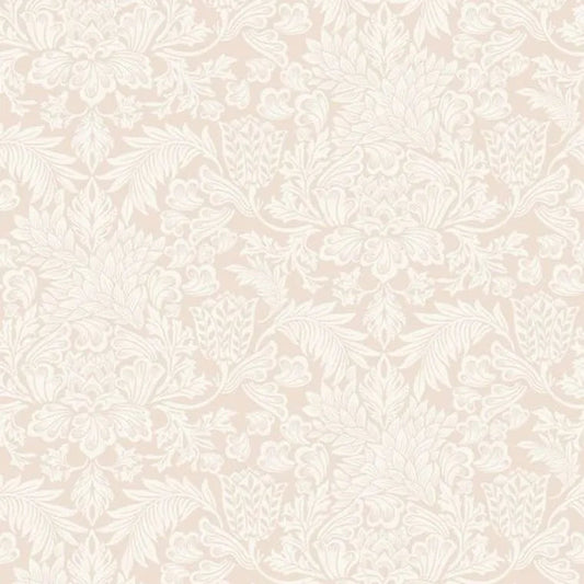 Closeup of a wallpaper showing its Floral, Neutrals, Two-tone pattern, color, and subtle texture.