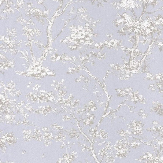 Closeup of a wallpaper showing its Floral, Two-tone pattern, color, and subtle texture.