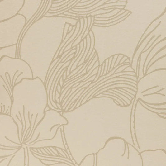 Closeup of a wallpaper showing its Contemporary, Floral, Nature, Neutrals pattern, color, and subtle texture.