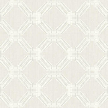 Closeup of a wallpaper showing its Art-Deco, Cream, Geometric, Neutrals, Unicolour pattern, color, and subtle texture.
