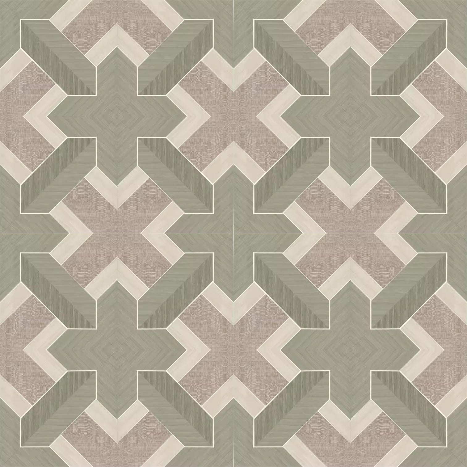 Wallpaper installed in a room showing its full pattern, color