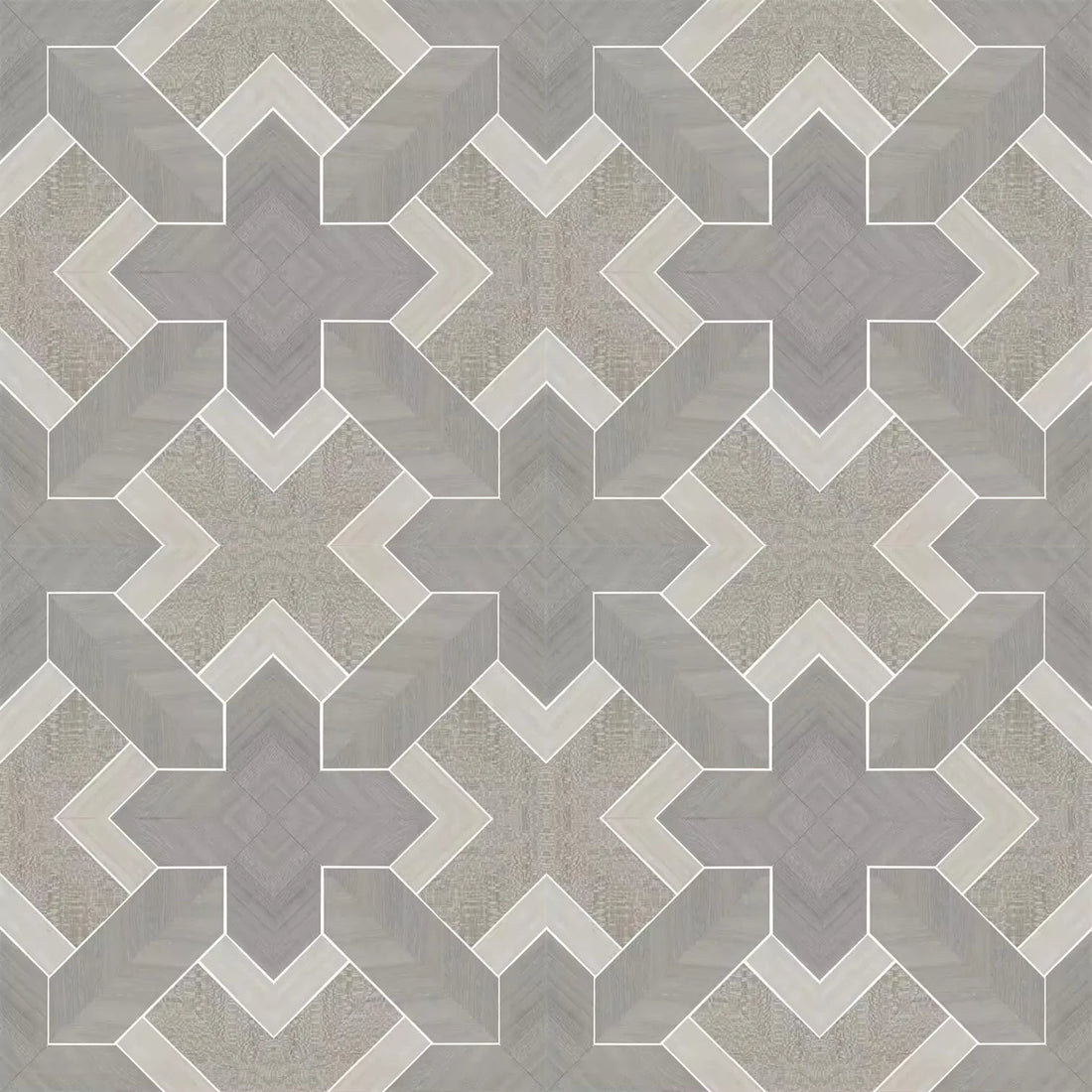 Closeup of a wallpaper showing its Geometric, Monochrome, Wood-veneer pattern, color, and subtle texture.