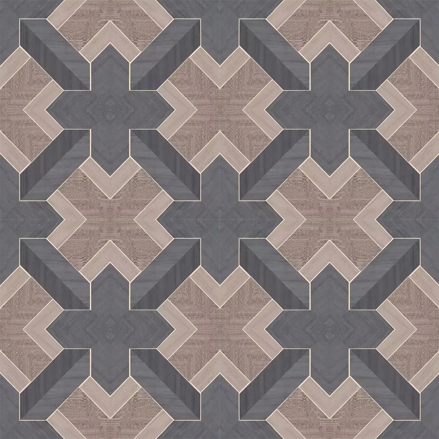 Wallpaper installed in a room showing its full pattern, color