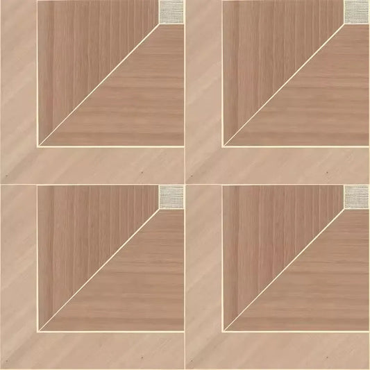 Closeup of a wallpaper showing its Brown, Geometric, Neutrals, Wood-veneer pattern, color, and subtle texture.