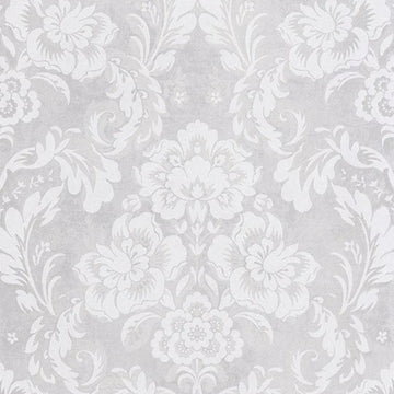 Closeup of a wallpaper showing its Contemporary, Floral, Monochrome, Two-tone pattern, color, and subtle texture.