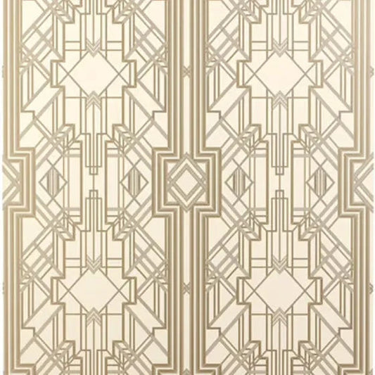 Closeup of a wallpaper showing its Art-Deco, Contemporary, Geometric, Neutrals pattern, color, and texture.