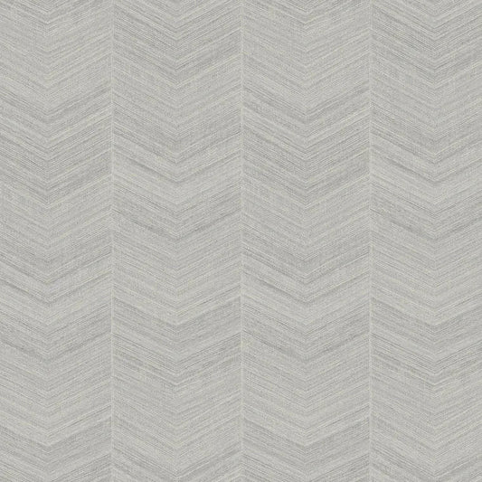 Closeup of a wallpaper showing its Chevron, Monochrome pattern, color, and subtle texture.