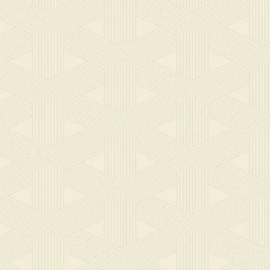 Closeup of a wallpaper showing its Contemporary, Cream, Geometric, Neutrals pattern, color, and subtle texture.