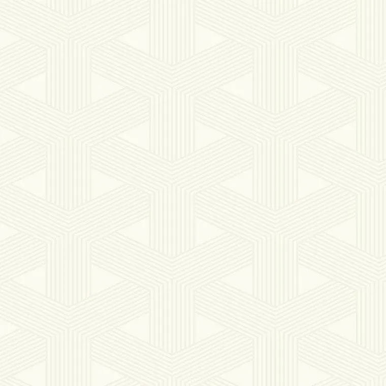 Closeup of a wallpaper showing its Contemporary, Cream, Geometric, Neutrals pattern, color, and subtle texture.