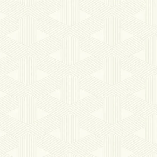 Closeup of a wallpaper showing its Contemporary, Cream, Geometric, Neutrals pattern, color, and subtle texture.