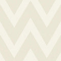 Closeup of a wallpaper showing its Chevron, Cream, Neutrals, Paperweave, Two-tone pattern, color, and subtle texture.