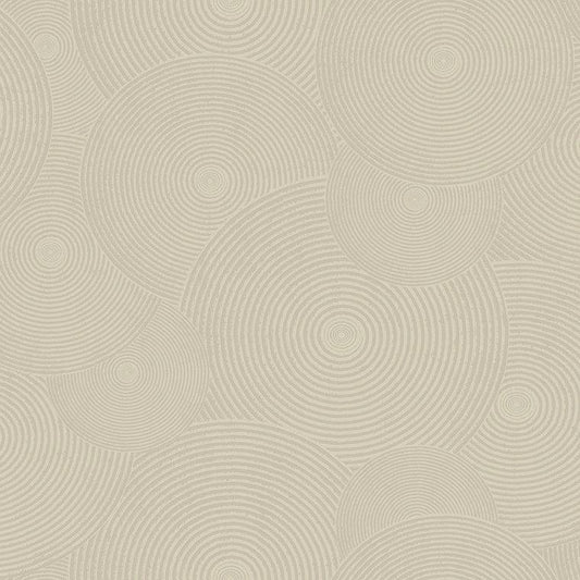 Closeup of a wallpaper showing its Circles, Neutrals, Unicolour pattern, color, and subtle texture.
