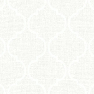 Closeup of a wallpaper showing its Monochrome, Trellis, Unicolour, Vinyl pattern, color, and subtle texture.