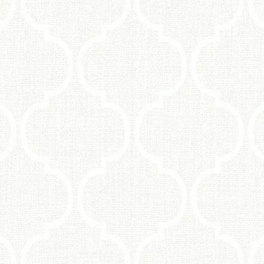 Closeup of a wallpaper showing its Monochrome, Trellis, Unicolour, Vinyl pattern, color, and subtle texture.