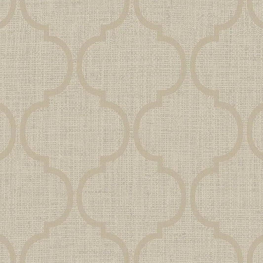 Closeup of a wallpaper showing its Neutrals, Trellis, Unicolour, Vinyl pattern, color, and subtle texture.
