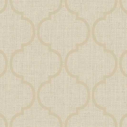 Closeup of a wallpaper showing its Neutrals, Trellis, Unicolour, Vinyl pattern, color, and subtle texture.