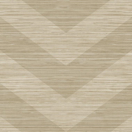 Closeup of a wallpaper showing its Chevron, Neutrals, Vinyl pattern, color, and subtle texture.
