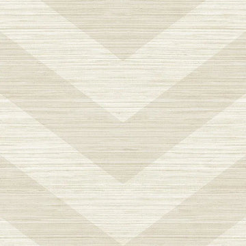 Closeup of a wallpaper showing its Chevron, Cream, Neutrals, Vinyl pattern, color, and subtle texture.