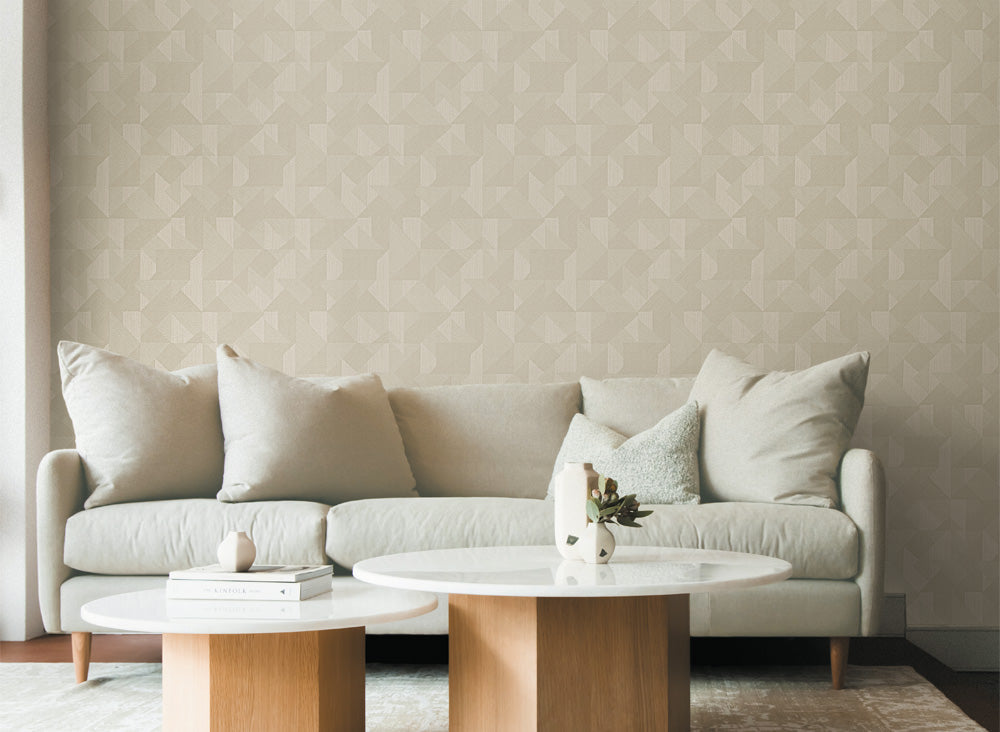 Geometric patterned fabric texture in neutral tones