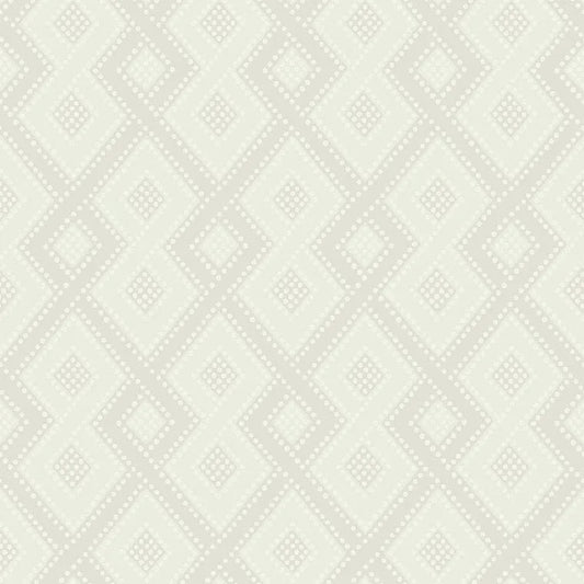 Closeup of a wallpaper showing its Contemporary, Cream, Geometric, Monochrome, Neutrals, White pattern, color, and subtle texture.
