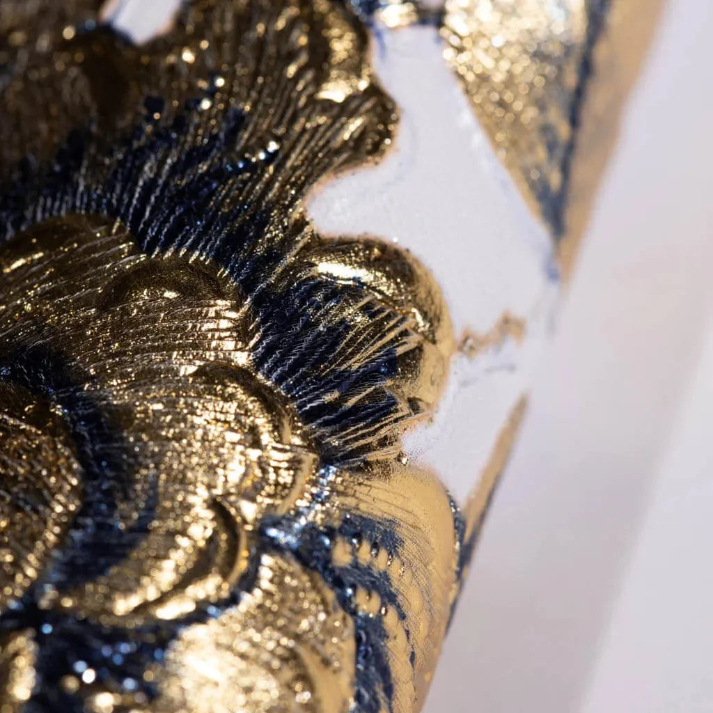 Wallpaper installed in a room showing its full pattern, color