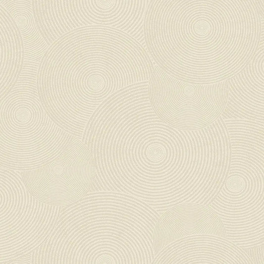 Closeup of a wallpaper showing its Circles, Neutrals, Unicolour pattern, color, and subtle texture.