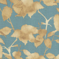 Pattern of beige leaves on a blue background