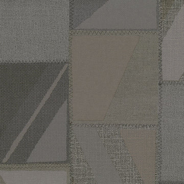 Textured fabric pattern with geometric shapes in shades of gray and brown.