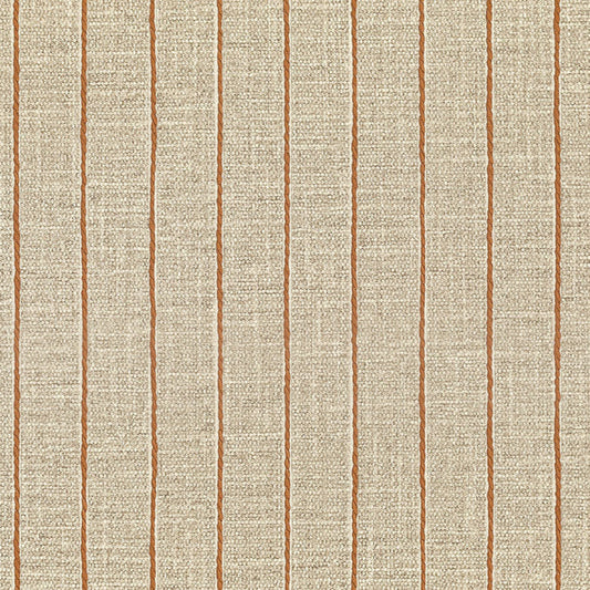 Textured fabric with vertical brown stripes on a beige background