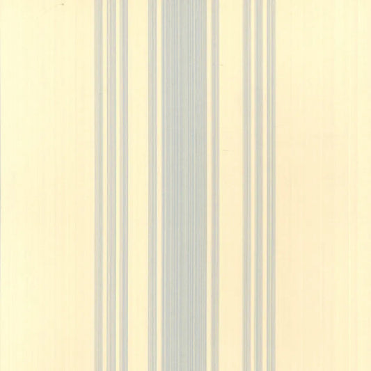 Closeup of a wallpaper showing its Cream, Stripes, Two-tone, Yellow pattern, color, and subtle texture.
