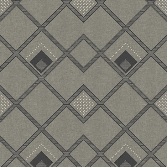 Closeup of a wallpaper showing its Contemporary, Geometric, Monochrome pattern, color, and subtle texture.