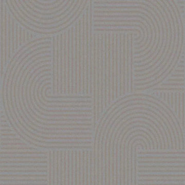 Closeup of a wallpaper showing its Art-Deco, Contemporary, Taupe pattern, color, and subtle texture.