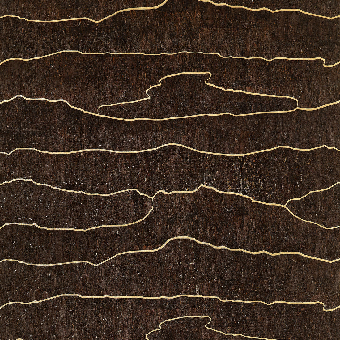 Thibaut Cloud Mosaic Gold Bark T24407 cork wallpaper with gold metallic lines