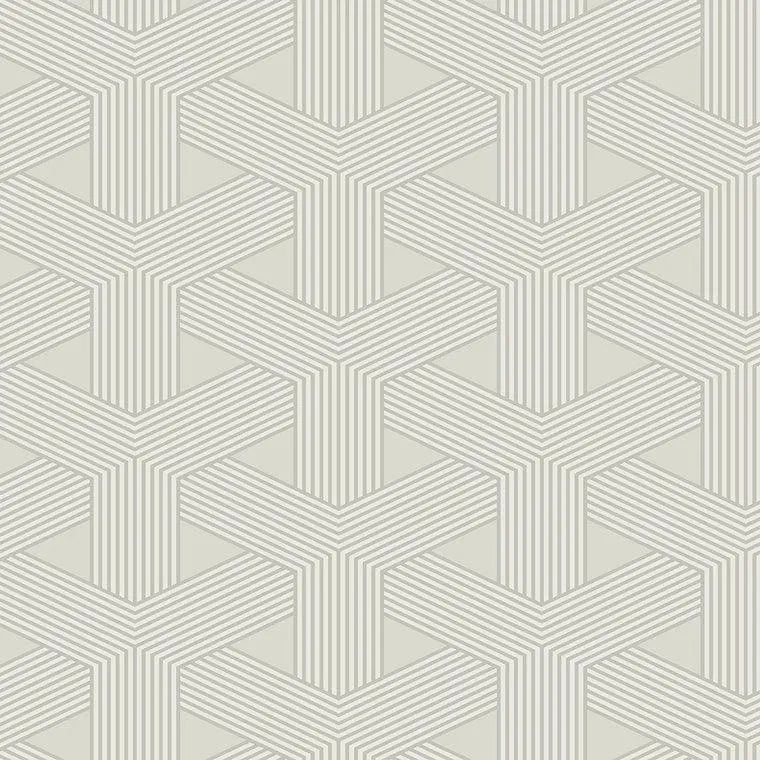 Closeup of a wallpaper showing its Contemporary, Geometric, Neutrals pattern, color, and subtle texture.