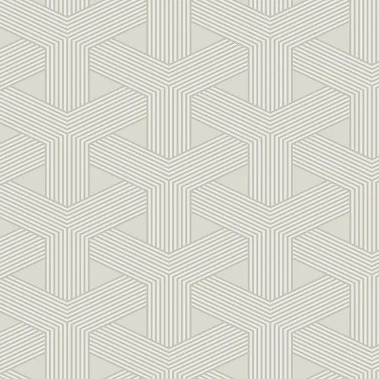 Closeup of a wallpaper showing its Contemporary, Geometric, Neutrals pattern, color, and subtle texture.