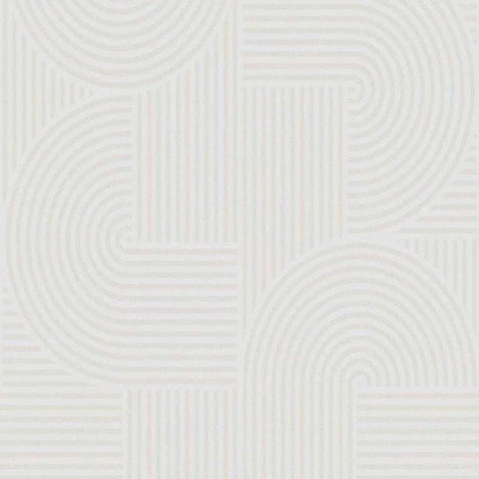 Closeup of a wallpaper showing its Art-Deco, Contemporary, Monochrome, White pattern, color, and subtle texture.