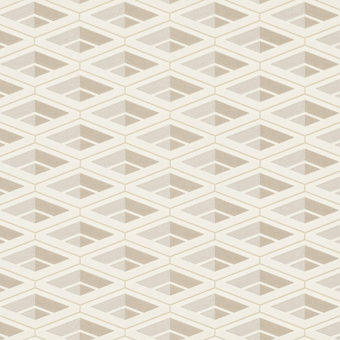 Beige geometric tile pattern wallpaper