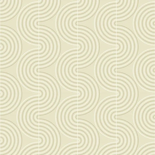 Wallpaper installed in a room showing its full pattern, color