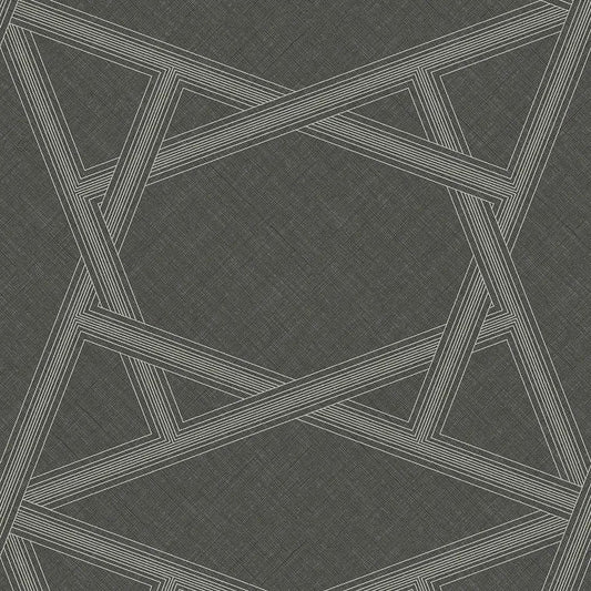 Closeup of a wallpaper showing its Brown, Contemporary, Geometric pattern, color, and subtle texture.