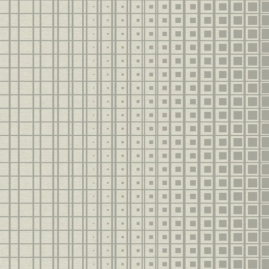 Closeup of a wallpaper showing its Contemporary, Geometric, Monochrome, Neutrals, Two-tone pattern, color, and subtle texture.